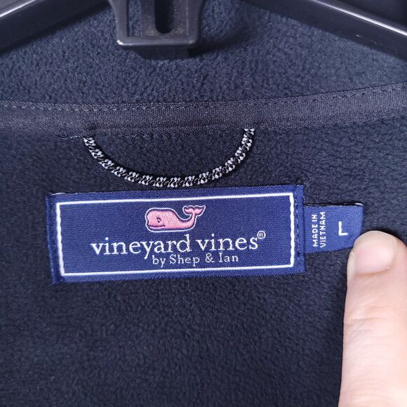 Vineyard Vines Mountain Sweater Mens Large Green Fleece 1/4 Zip Pullover - Picture 10 of 12